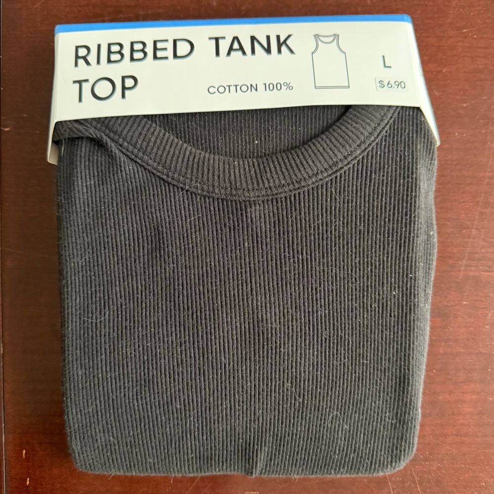 Classic Black Ribbed Tank Top